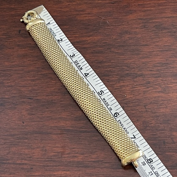 Italian 14K gold plated woven solid sterling silver bangle bracelet - Picture 8 of 11